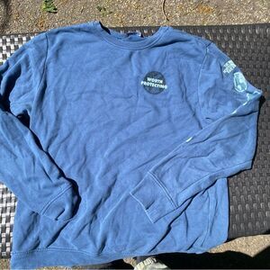 The North Face Blue Long Sleeve Tee with Graphic Accents
